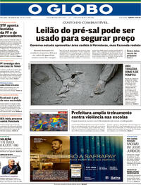 Capa do jornal O Globo 05/06/2018