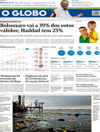 Capa do jornal O Globo 05/10/2018
