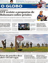 Capa do jornal O Globo 05/11/2018