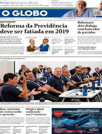Capa do jornal O Globo 05/12/2018
