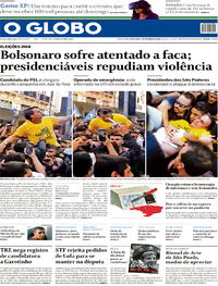 Capa do jornal O Globo 07/09/2018