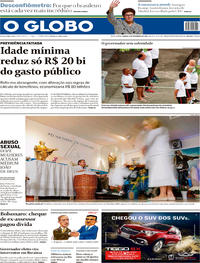 Capa do jornal O Globo 08/12/2018