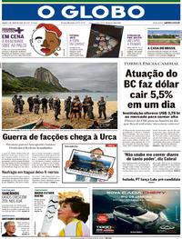 Capa do jornal O Globo 09/06/2018