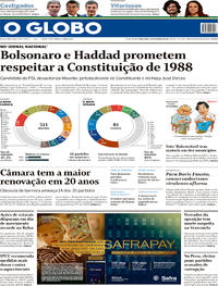 Capa do jornal O Globo 09/10/2018