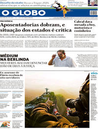 Capa do jornal O Globo 09/12/2018