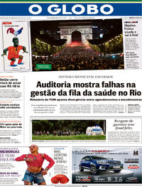 Capa do jornal O Globo 11/07/2018