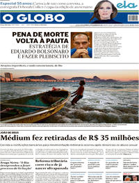 Capa do jornal O Globo 16/12/2018