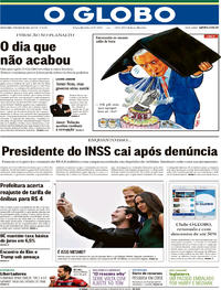 Capa do jornal O Globo 17/05/2018