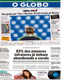Capa do jornal O Globo 17/06/2018
