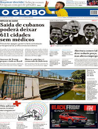 Capa do jornal O Globo 17/11/2018
