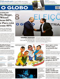 Capa do jornal O Globo 18/10/2018