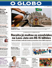 Capa do jornal O Globo 22/01/2018
