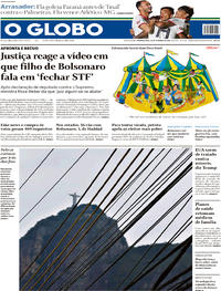 Capa do jornal O Globo 22/10/2018