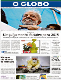 Capa do jornal O Globo 24/01/2018