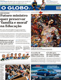 Capa do jornal O Globo 24/11/2018