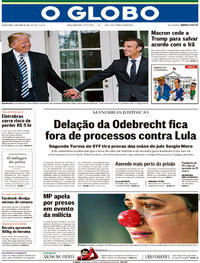 Capa do jornal O Globo 25/04/2018