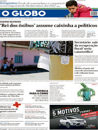 Capa do jornal O Globo 25/08/2018