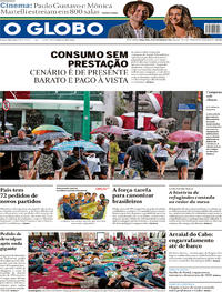 Capa do jornal O Globo 25/12/2018