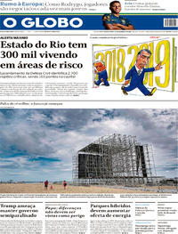 Capa do jornal O Globo 26/12/2018