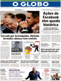 Capa do jornal O Globo 27/07/2018
