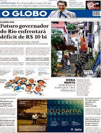 Capa do jornal O Globo 28/08/2018