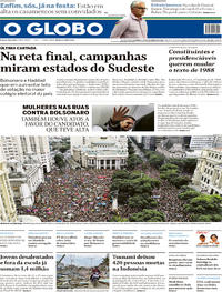 Capa do jornal O Globo 30/09/2018