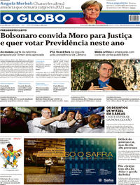 Capa do jornal O Globo 30/10/2018