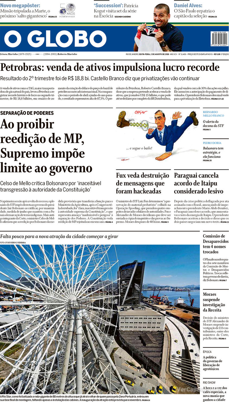 Capa jornal O Globo