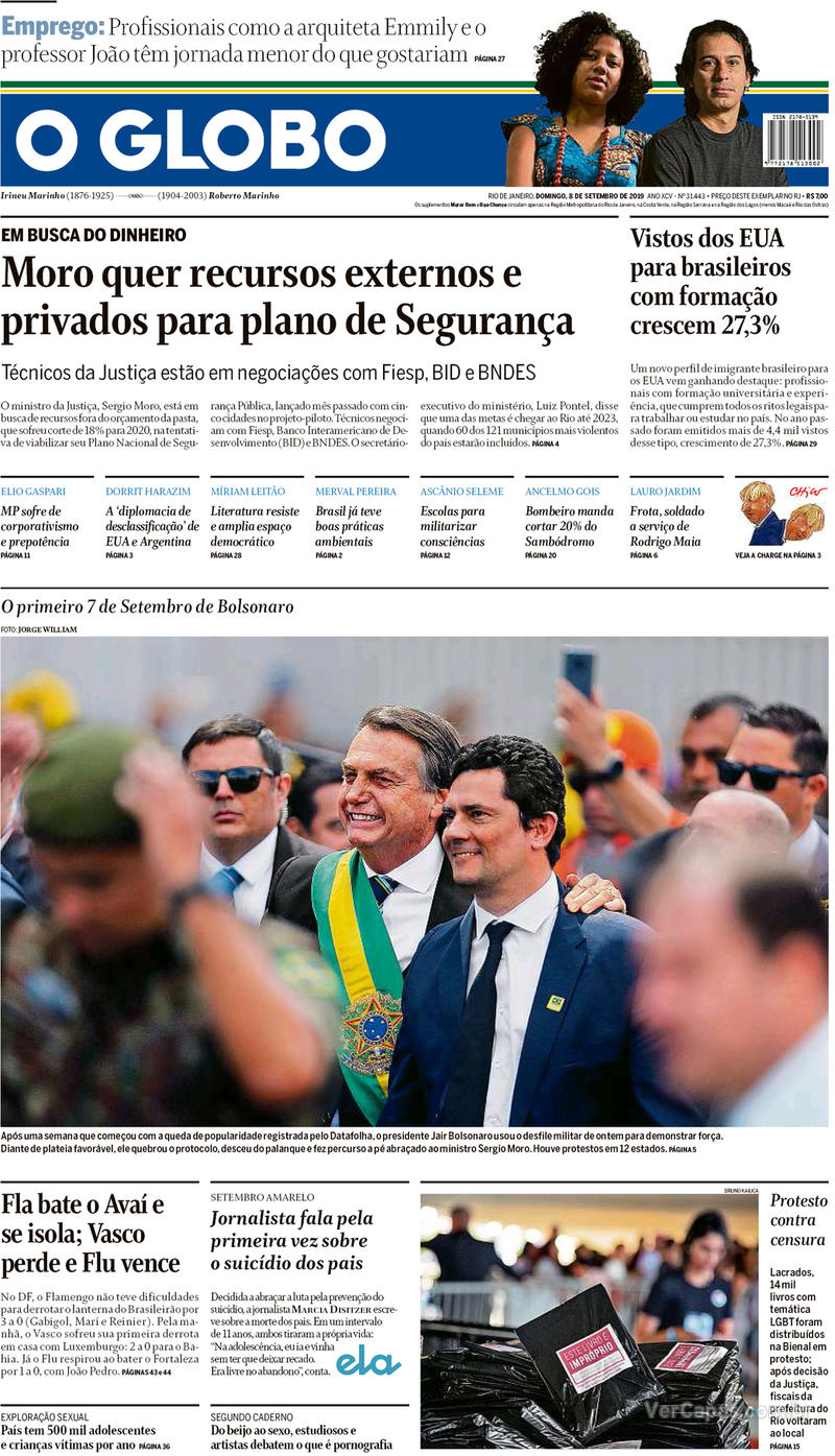 Capa jornal O Globo