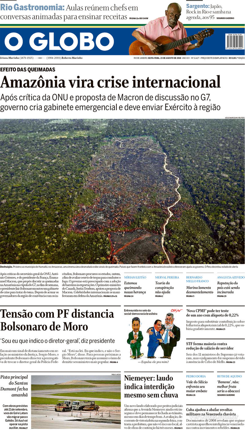 Capa jornal O Globo