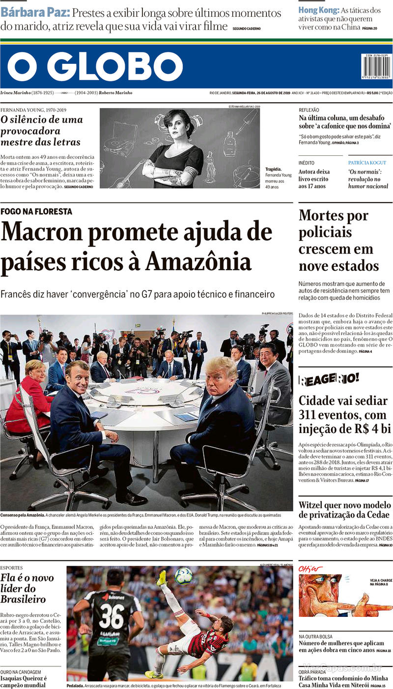 Capa jornal O Globo