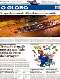 Capa do jornal O Globo 07/02/2019