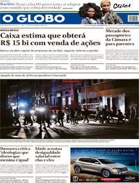 Capa do jornal O Globo 09/03/2019