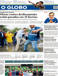 Capa do jornal O Globo 11/04/2019
