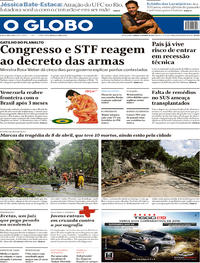 Capa do jornal O Globo 11/05/2019