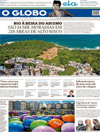 Capa do jornal O Globo 14/04/2019