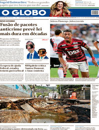 Capa do jornal O Globo 15/04/2019