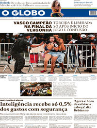 Capa do jornal O Globo 18/02/2019
