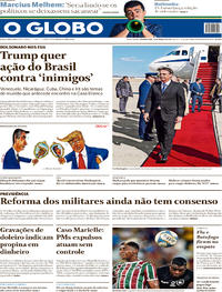 Capa do jornal O Globo 18/03/2019