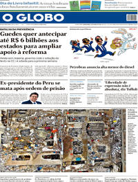 Capa do jornal O Globo 18/04/2019
