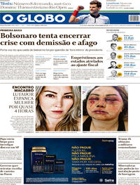 Capa do jornal O Globo 19/02/2019