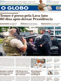 Capa do jornal O Globo 22/03/2019