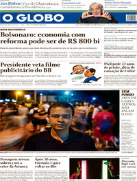 Capa do jornal O Globo 26/04/2019