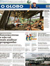 Capa do jornal O Globo 27/04/2019