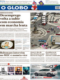 Capa do jornal O Globo 30/03/2019