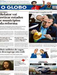 Capa do jornal O Globo 01/06/2019