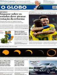 Capa do jornal O Globo 03/07/2019