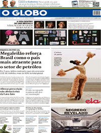 Capa do jornal O Globo 03/11/2019