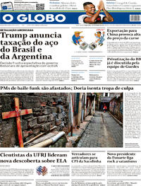Capa do jornal O Globo 03/12/2019