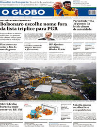 Capa do jornal O Globo 06/09/2019